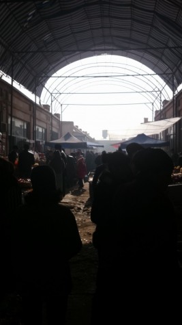 Dark photo of bazaar
